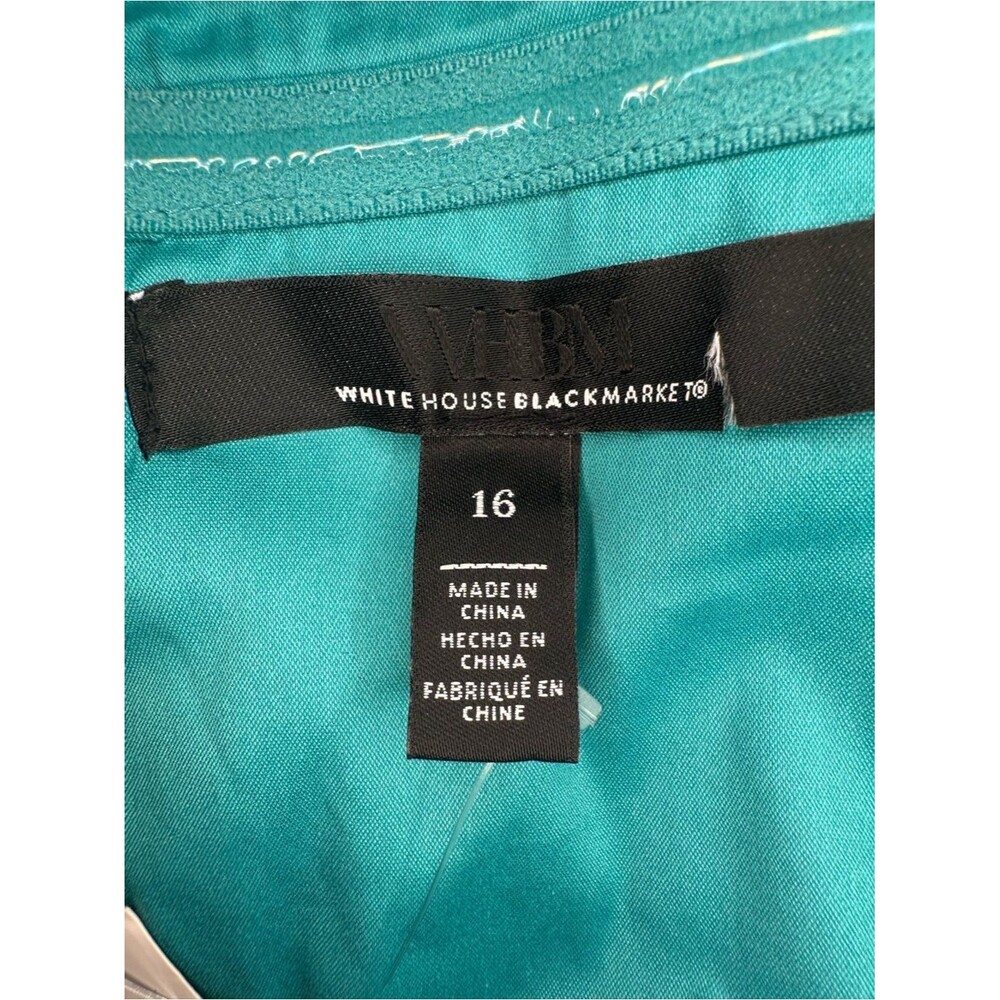 White House Black Market Poplin Keyhole Bustier Top SZ 16 Back Zipper Color Blue - Picture 5 of 11